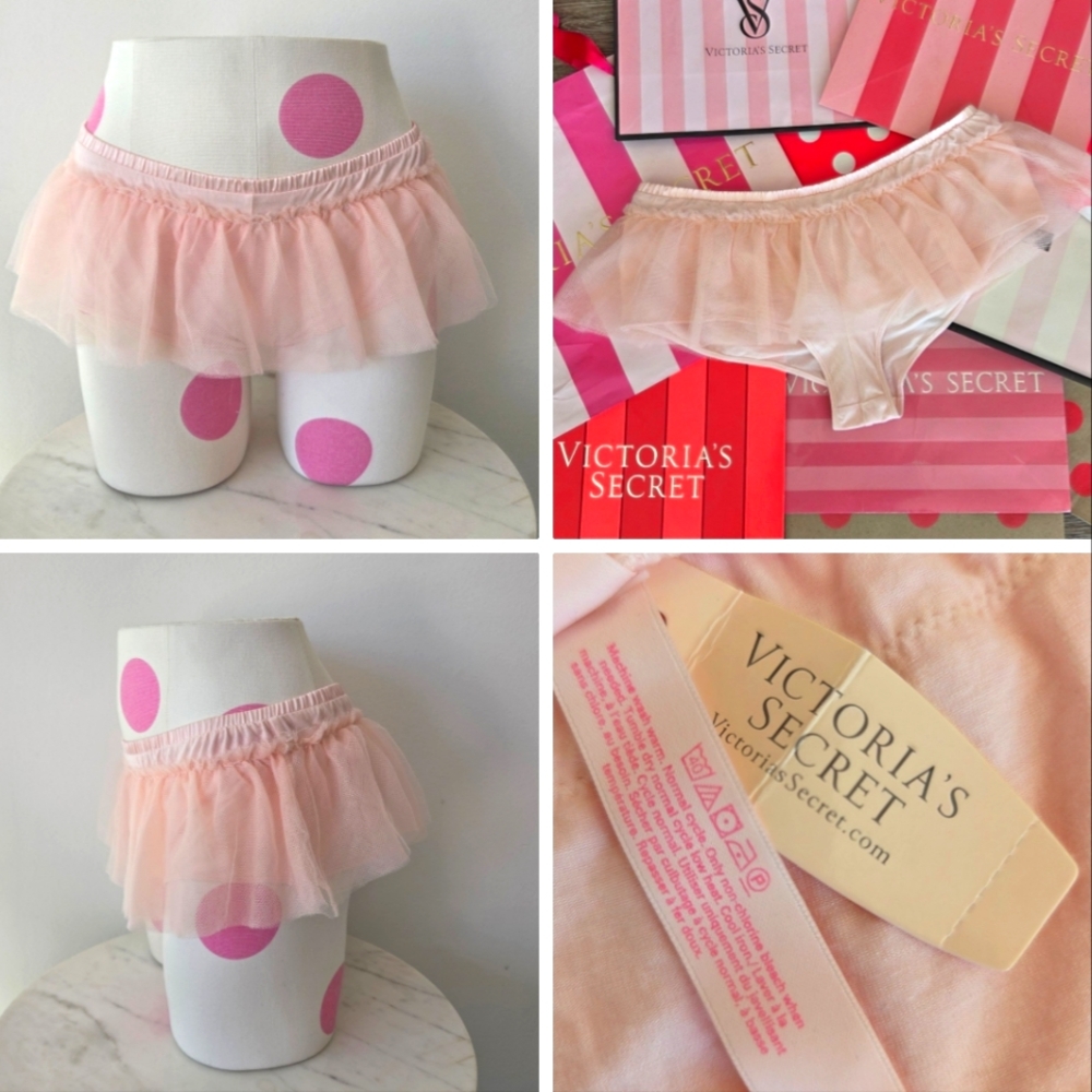 Victoria's Secret Vintage Pink Tutu Ballerina Skirt NWT Ruffle Panty Lingerie